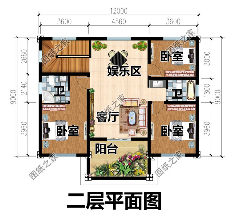 農(nóng)村二層別墅設計方案二層