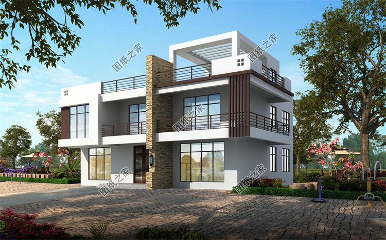 現(xiàn)代風(fēng)二層別墅效果圖設(shè)計(jì)案例