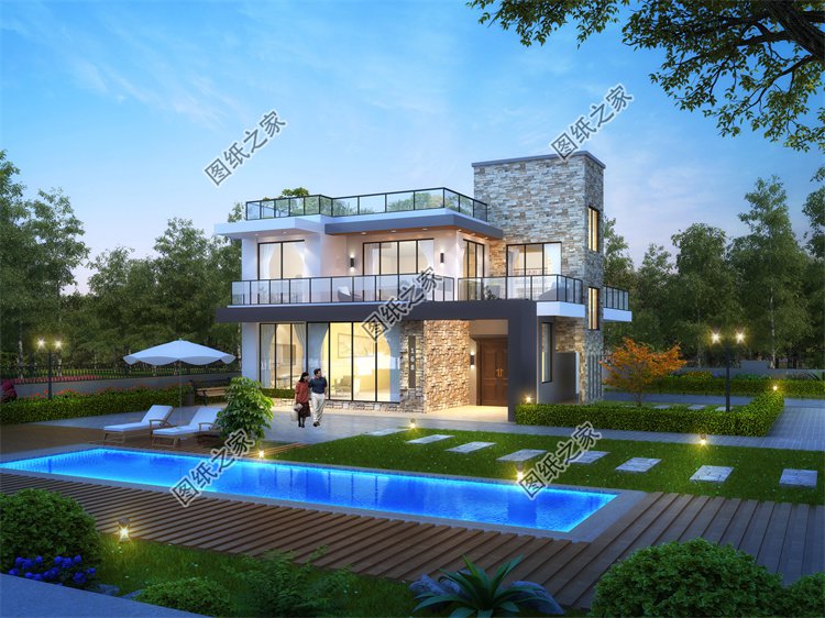 現(xiàn)代風(fēng)二層別墅效果圖設(shè)計(jì)案例