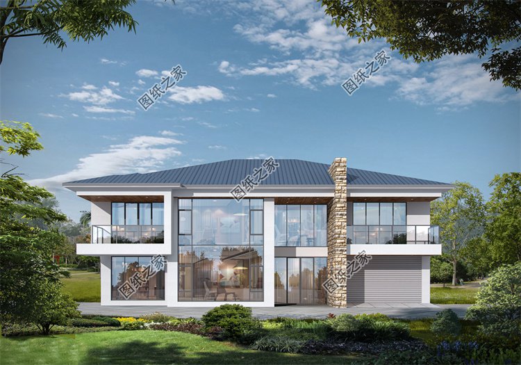 現(xiàn)代風(fēng)二層別墅效果圖設(shè)計(jì)案例