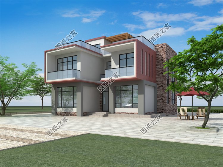 現(xiàn)代風(fēng)二層別墅效果圖設(shè)計(jì)案例