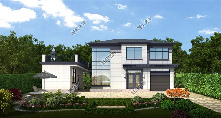 現(xiàn)代風(fēng)二層別墅效果圖設(shè)計(jì)案例