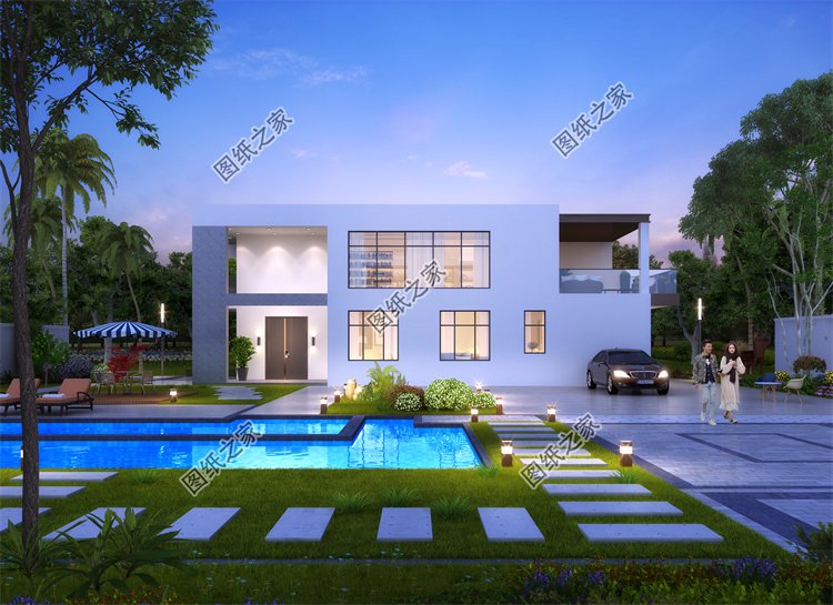 現(xiàn)代風(fēng)二層別墅效果圖設(shè)計(jì)案例