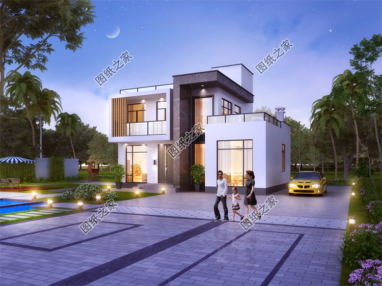 現(xiàn)代風(fēng)二層別墅效果圖設(shè)計(jì)案例