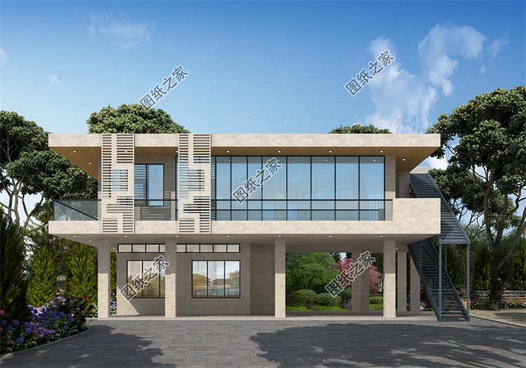 現(xiàn)代風(fēng)二層別墅效果圖設(shè)計(jì)案例