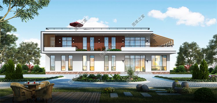 現(xiàn)代風(fēng)二層別墅效果圖設(shè)計(jì)案例