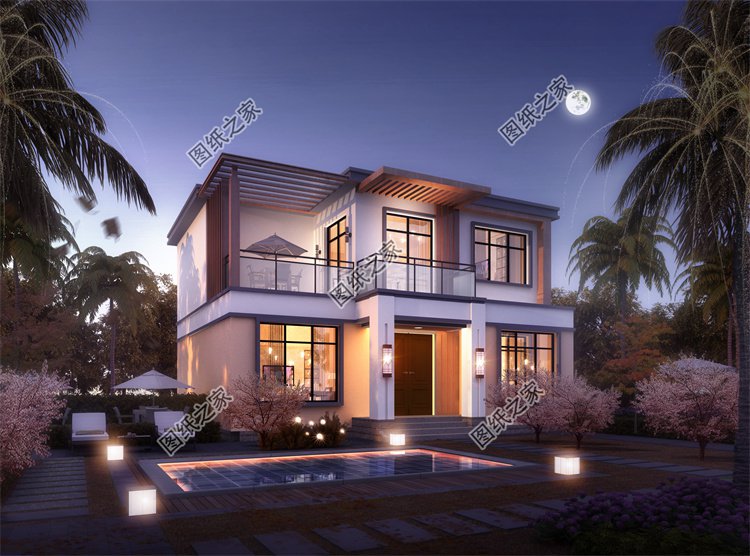 現(xiàn)代風(fēng)二層別墅效果圖設(shè)計(jì)案例