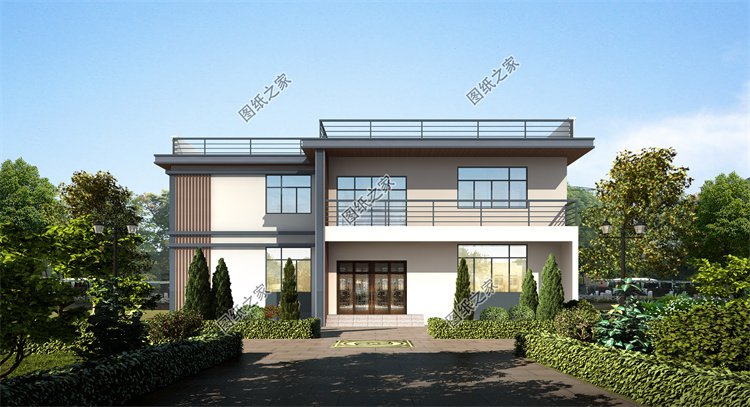 現(xiàn)代風(fēng)二層別墅效果圖設(shè)計(jì)案例