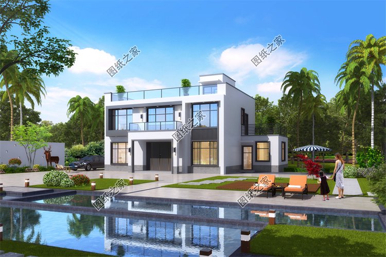 現(xiàn)代風(fēng)二層別墅效果圖設(shè)計(jì)案例