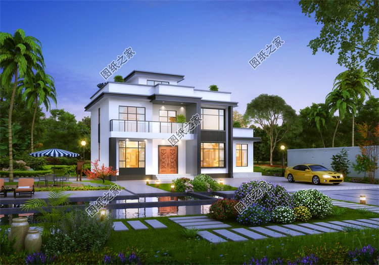 現(xiàn)代風(fēng)二層別墅效果圖設(shè)計(jì)案例