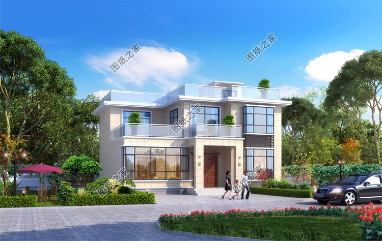 現(xiàn)代風(fēng)二層別墅效果圖設(shè)計(jì)案例