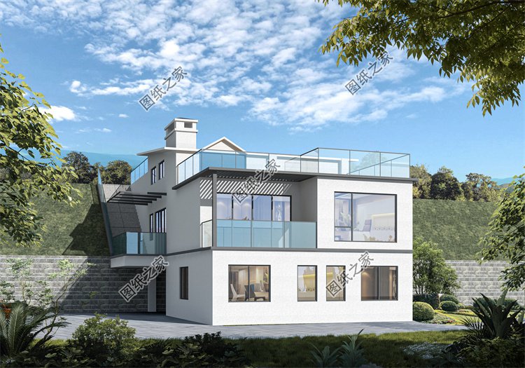 現(xiàn)代風(fēng)二層別墅效果圖設(shè)計(jì)案例