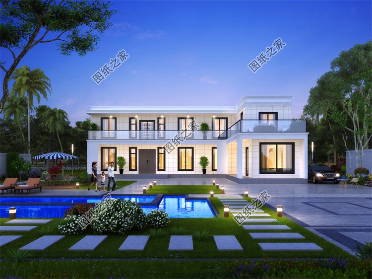 現(xiàn)代風(fēng)二層別墅效果圖設(shè)計(jì)案例