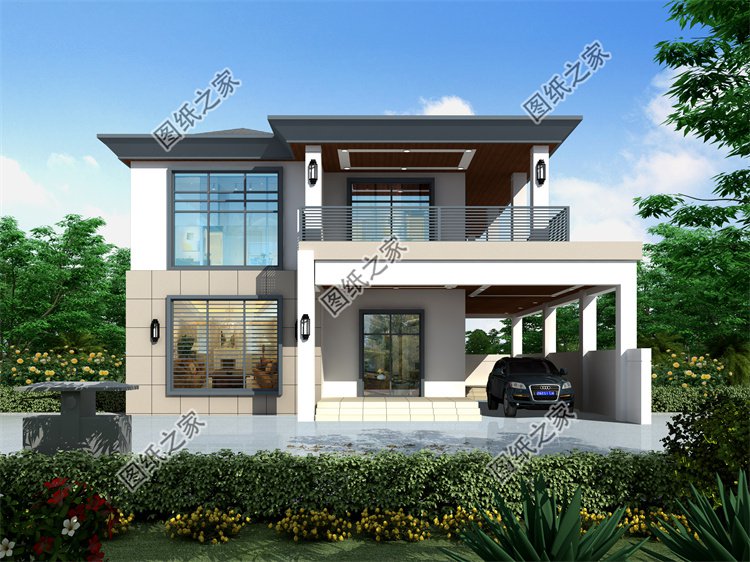 現(xiàn)代風(fēng)二層別墅效果圖設(shè)計(jì)案例