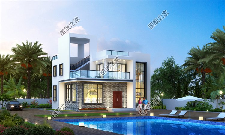 現(xiàn)代風(fēng)二層別墅效果圖設(shè)計(jì)案例