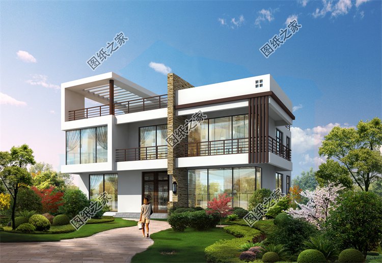 現(xiàn)代風(fēng)二層別墅效果圖設(shè)計(jì)案例