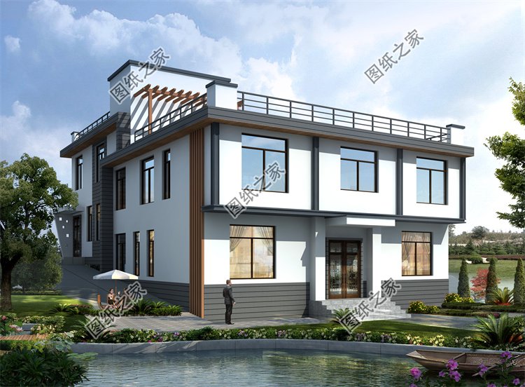 現(xiàn)代風(fēng)二層別墅效果圖設(shè)計(jì)案例