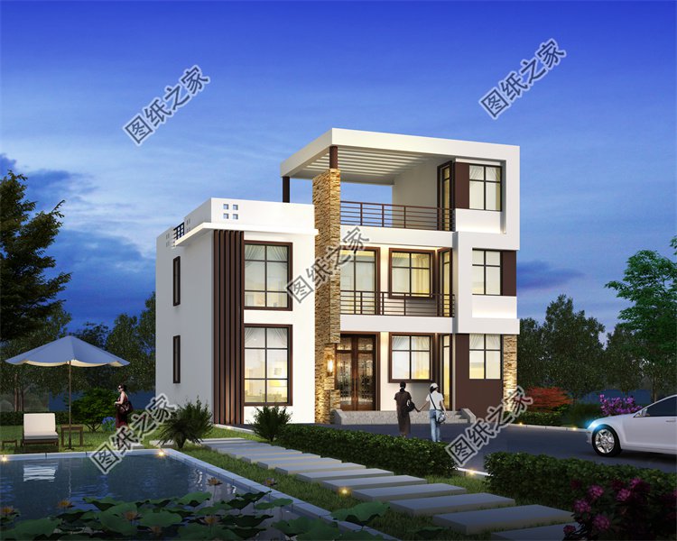 現(xiàn)代風(fēng)二層別墅效果圖設(shè)計(jì)案例