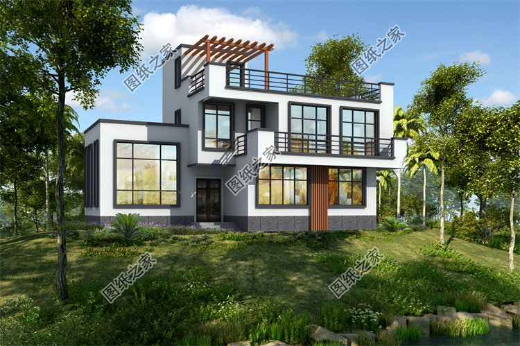現(xiàn)代風(fēng)二層別墅效果圖設(shè)計(jì)案例