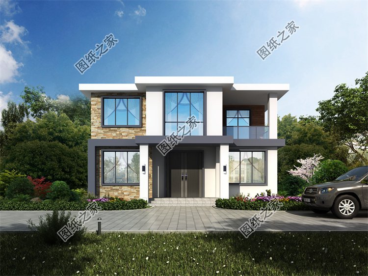 現(xiàn)代風(fēng)二層別墅效果圖設(shè)計(jì)案例