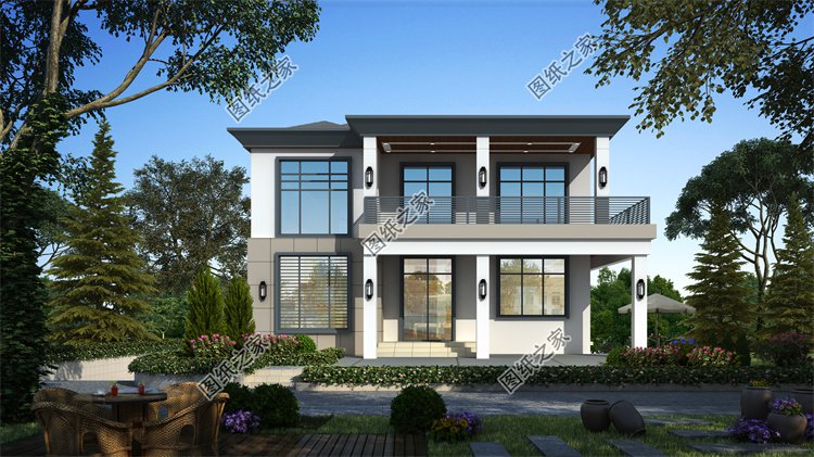 現(xiàn)代風(fēng)二層別墅效果圖設(shè)計(jì)案例