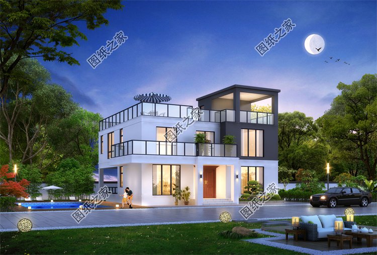 現(xiàn)代風(fēng)二層別墅效果圖設(shè)計(jì)案例