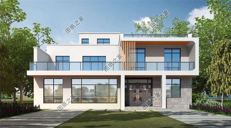 現(xiàn)代風(fēng)二層別墅效果圖設(shè)計(jì)案例