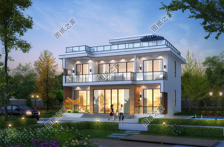 現(xiàn)代風(fēng)二層別墅效果圖設(shè)計(jì)案例