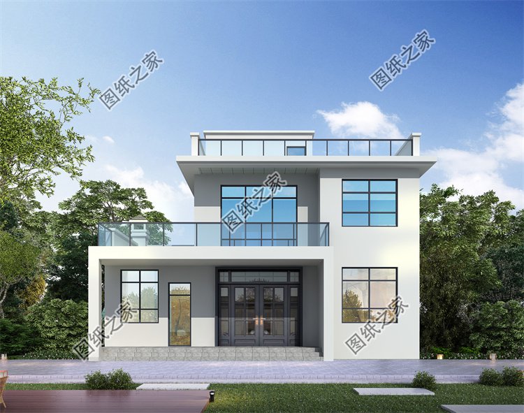 現(xiàn)代風(fēng)二層別墅效果圖設(shè)計(jì)案例