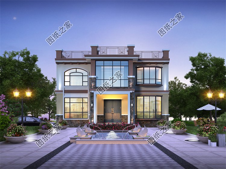 現(xiàn)代風(fēng)二層別墅效果圖設(shè)計(jì)案例