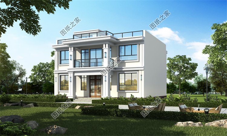 現(xiàn)代風(fēng)二層別墅效果圖設(shè)計(jì)案例