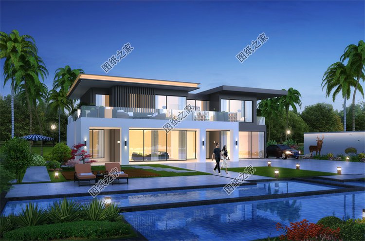 現(xiàn)代風(fēng)二層別墅效果圖設(shè)計(jì)案例