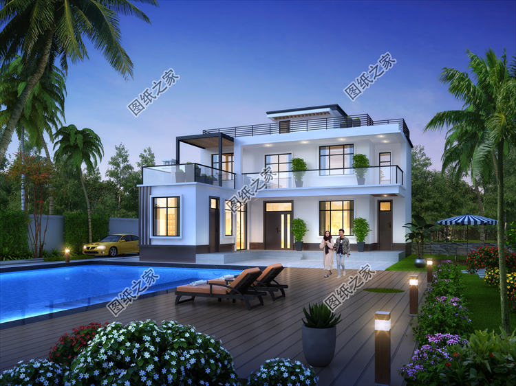 現(xiàn)代風(fēng)二層別墅效果圖設(shè)計(jì)案例