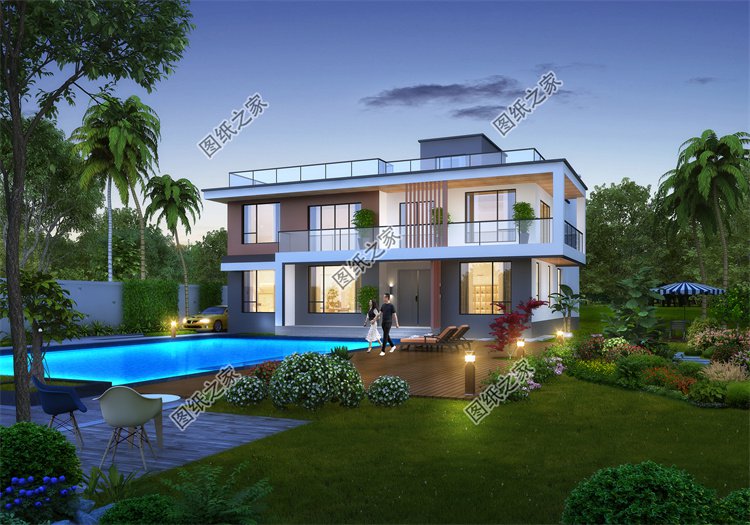 現(xiàn)代風(fēng)二層別墅效果圖設(shè)計(jì)案例