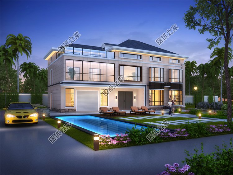 現(xiàn)代風(fēng)二層別墅效果圖設(shè)計(jì)案例