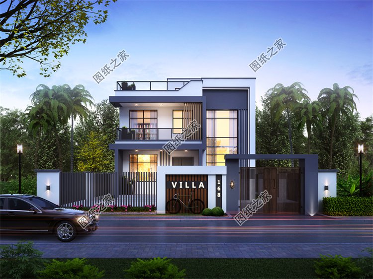 現(xiàn)代風(fēng)二層別墅效果圖設(shè)計(jì)案例