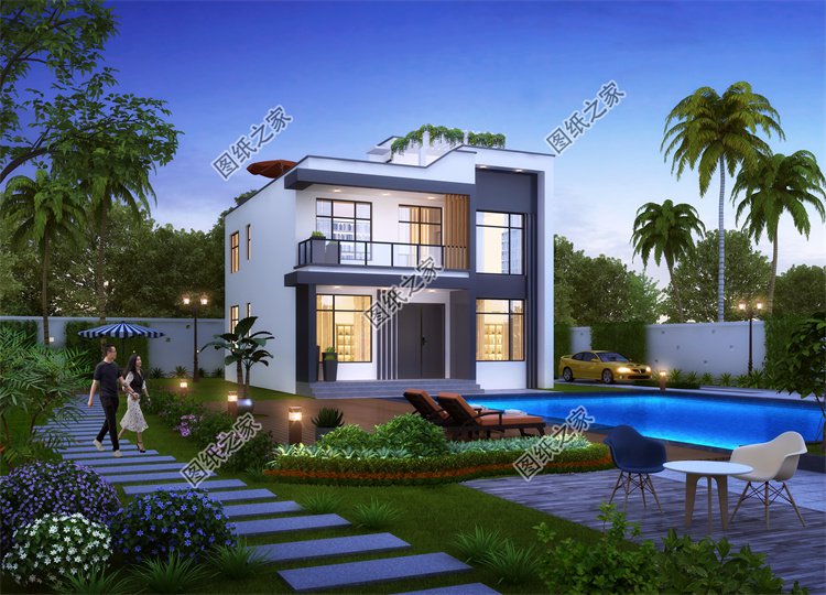 現(xiàn)代風(fēng)二層別墅效果圖設(shè)計(jì)案例