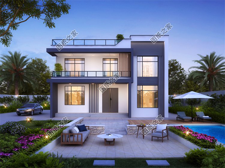 現(xiàn)代風(fēng)二層別墅效果圖設(shè)計(jì)案例