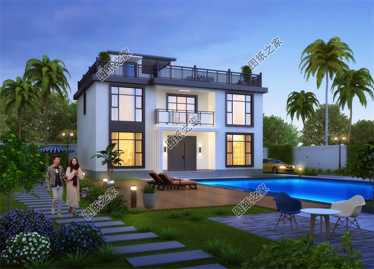 現(xiàn)代風(fēng)二層別墅效果圖設(shè)計(jì)案例