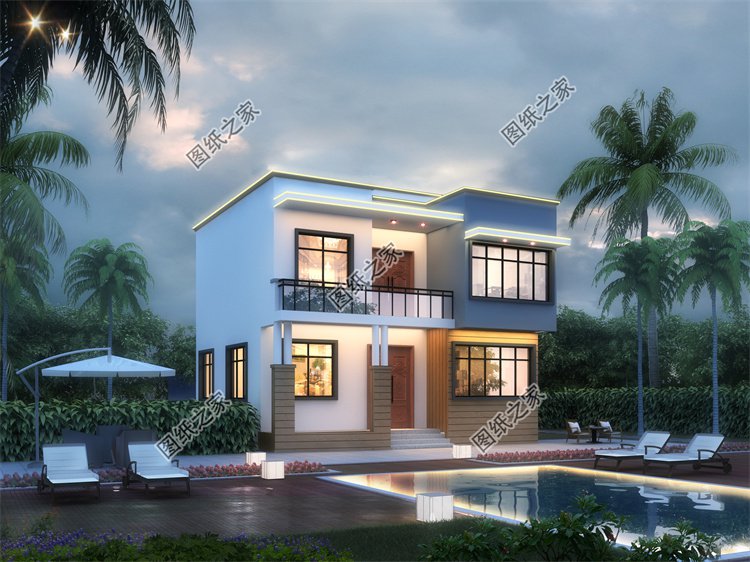 現(xiàn)代風(fēng)二層別墅效果圖設(shè)計(jì)案例