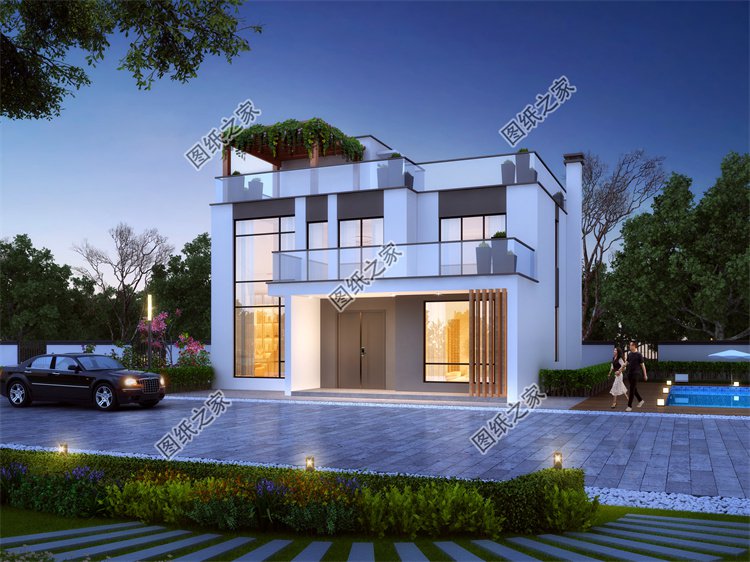 現(xiàn)代風(fēng)二層別墅效果圖設(shè)計(jì)案例