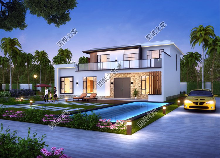 現(xiàn)代風(fēng)二層別墅效果圖設(shè)計(jì)案例