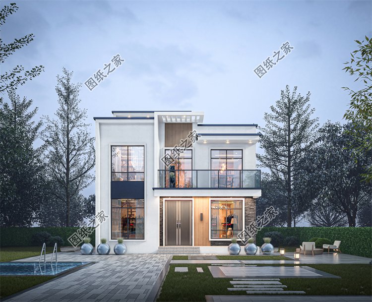 現(xiàn)代風(fēng)二層別墅效果圖設(shè)計(jì)案例