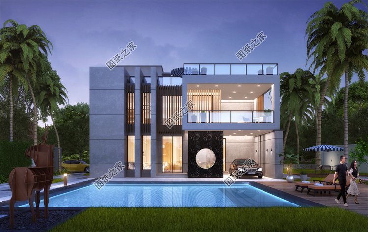 現(xiàn)代風(fēng)二層別墅效果圖設(shè)計(jì)案例