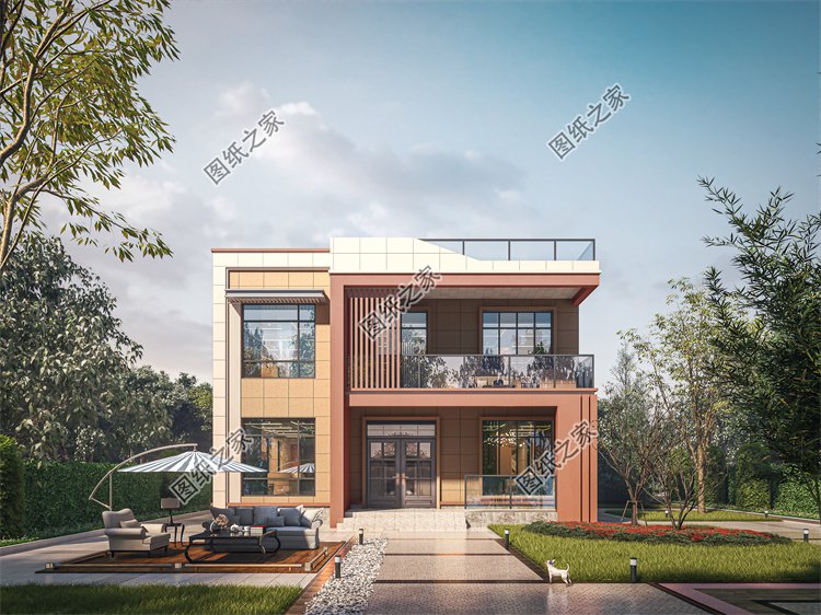 現(xiàn)代風(fēng)二層別墅效果圖設(shè)計(jì)案例