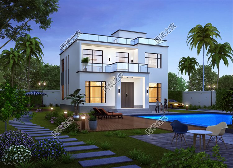 現(xiàn)代風(fēng)二層別墅效果圖設(shè)計(jì)案例