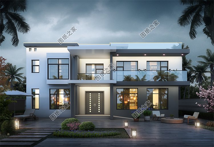 現(xiàn)代風(fēng)二層別墅效果圖設(shè)計(jì)案例