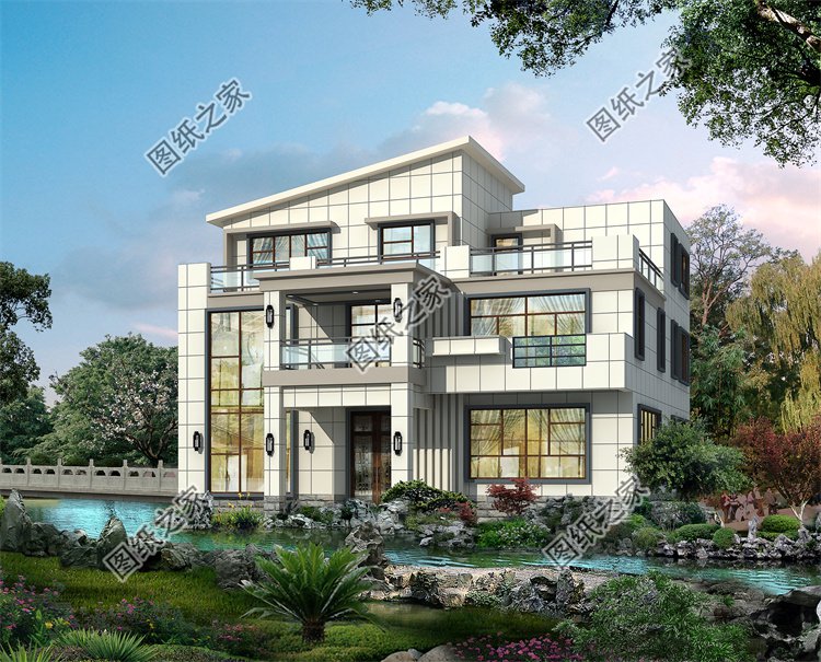 現(xiàn)代風(fēng)三層別墅效果圖設(shè)計(jì)案例