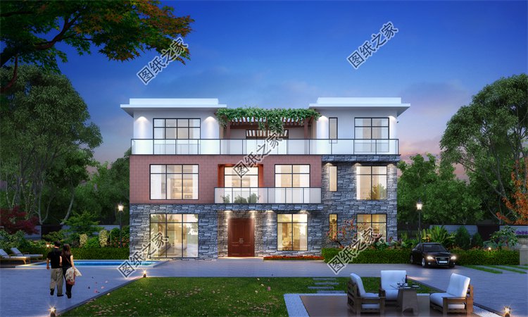 現(xiàn)代風(fēng)三層別墅效果圖設(shè)計(jì)案例