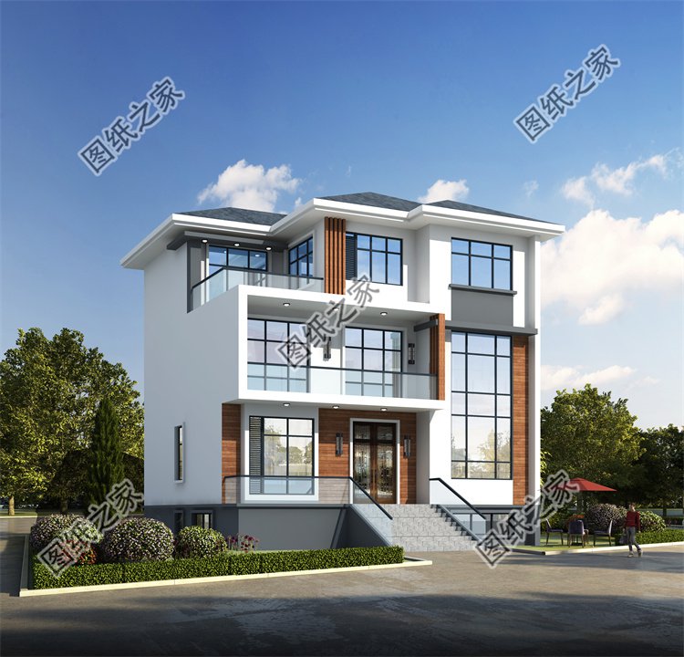 現(xiàn)代風(fēng)三層別墅效果圖設(shè)計(jì)案例